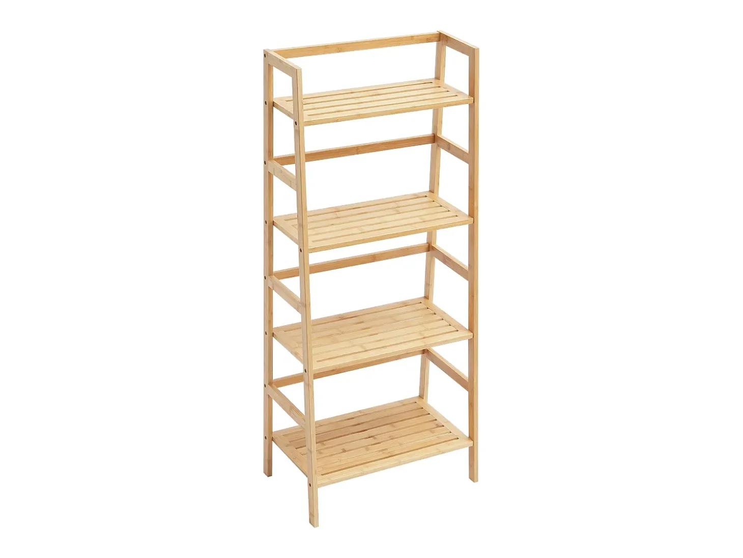 Prateleira SucceBuy de Bambu com 4 Níveis Prateleira de Armazenamento em Escada Trapezoidal para Banheiro, Quarto, Escritório, Estudo, Madeira Natural