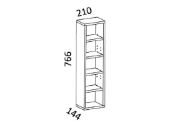 Prateleira VCM Wood CD DVD | Estante | Armazenamento | Dimensões A. 77 x L. 21 x P. 14 cm | Stand Shelf - Rasato L (Honey Oak)