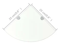Prateleiras canto 2 pcs suportes cromados 25x25cm vidro transp.