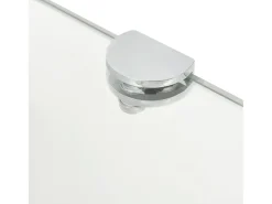 Prateleiras canto 2 pcs suportes cromados 45x45cm vidro transp. PT205733