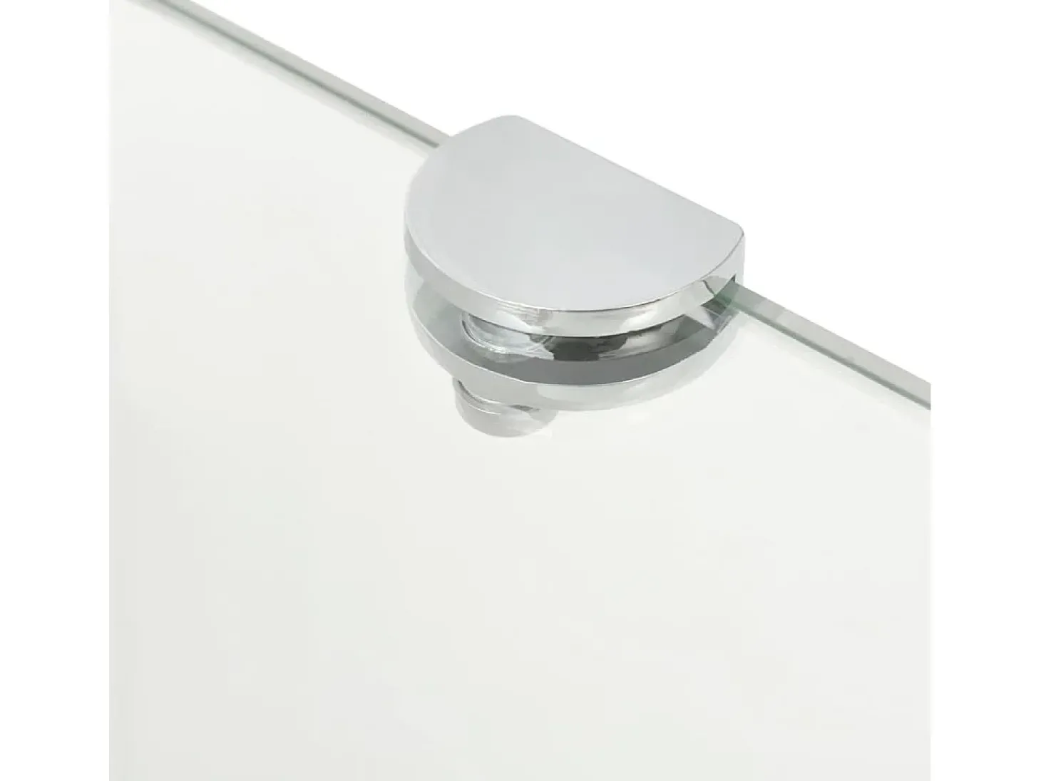 Prateleiras canto 2 pcs suportes cromados 45x45cm vidro transp. PT205733