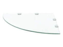 Prateleiras canto 2 pcs suportes cromados 45x45cm vidro transp. PT205733