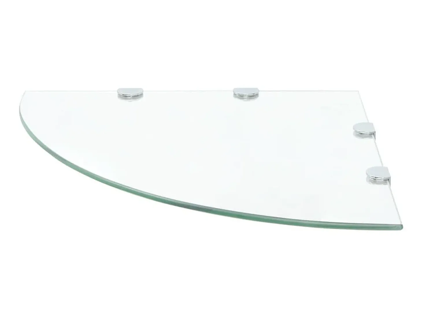 Prateleiras canto 2 pcs suportes cromados 45x45cm vidro transp. PT205733