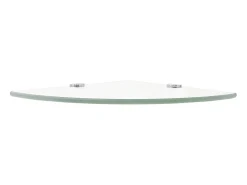 Prateleiras canto 2pcs suportes cromados 35x35cm vidro transp. PT119970