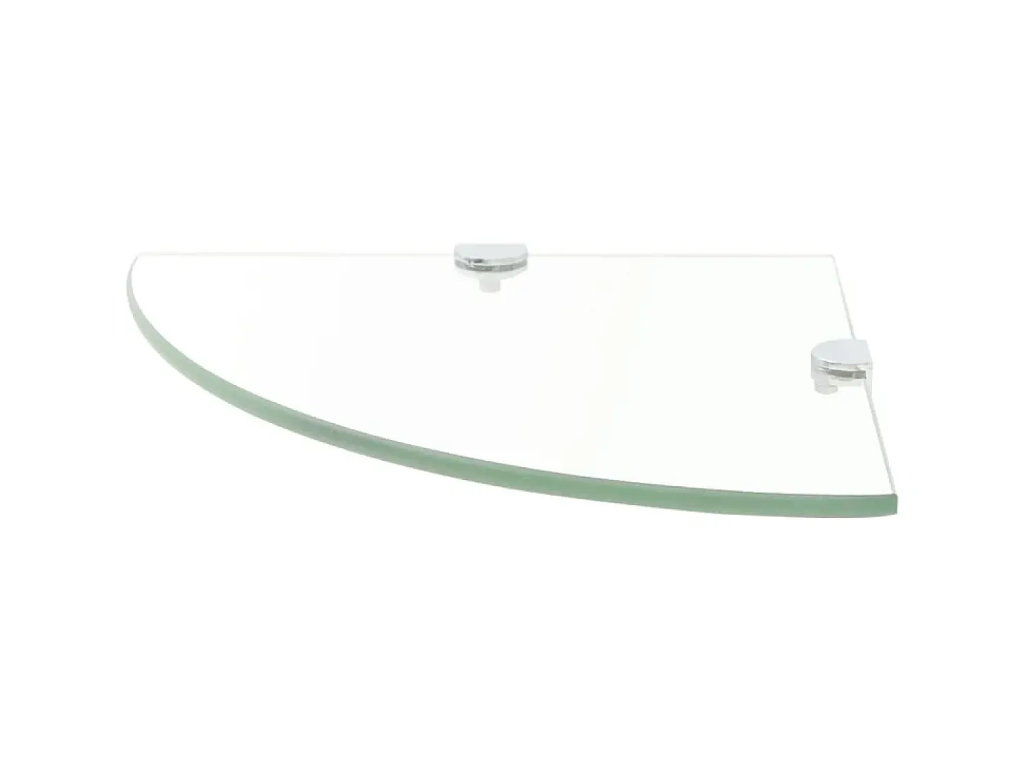 Prateleiras canto 2pcs suportes cromados 35x35cm vidro transp. PT119970