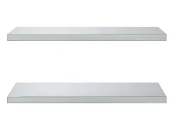 Prateleiras de parede 2 pcs 75x40x3 cm aço inoxidável prateado PT943541