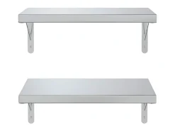 Prateleiras de parede 2 pcs 50x30 cm aço inoxidável prateado