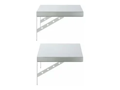 Prateleiras de parede 2 pcs 50x30 cm aço inoxidável prateado