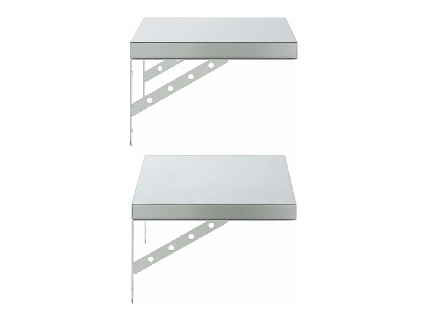 Prateleiras de parede 2 pcs 50x30 cm aço inoxidável prateado