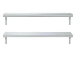 Prateleiras de parede 2 pcs 100x30 cm aço inoxidável prateado
