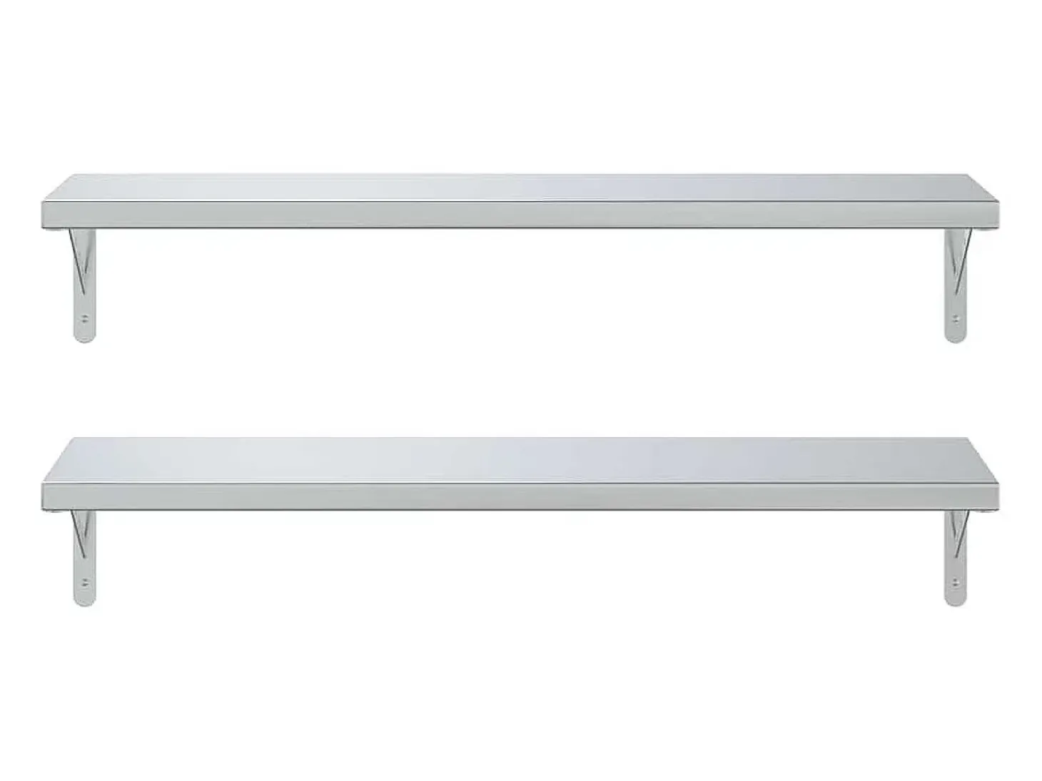 Prateleiras de parede 2 pcs 100x30 cm aço inoxidável prateado