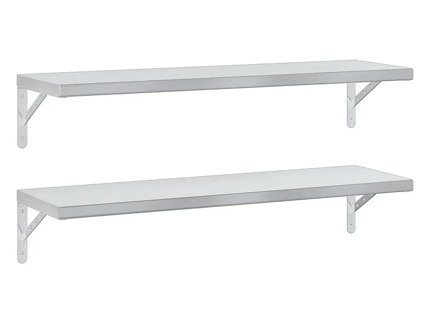 Prateleiras de parede 2 pcs 100x30 cm aço inoxidável prateado