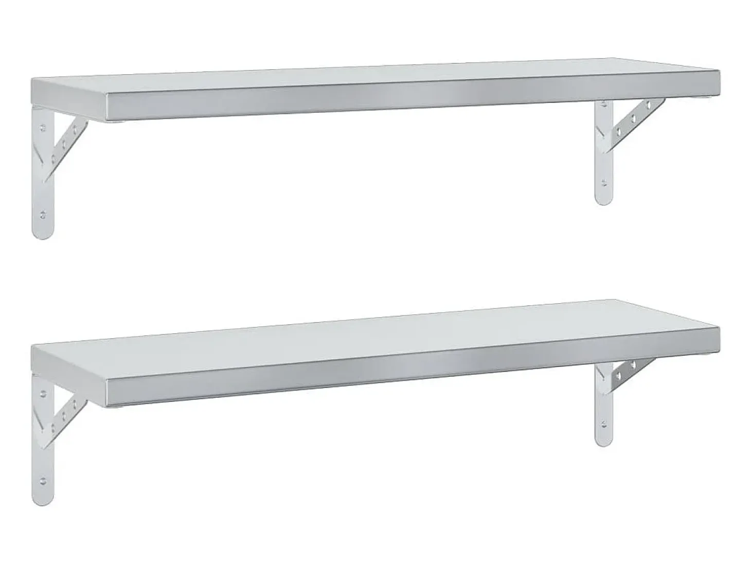 Prateleiras de parede 2 pcs 75x23,5 cm aço inoxidável prateado PT454341