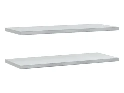 Prateleiras de parede 2 pcs 100x40x3 cm aço inoxidável prateado PT716789