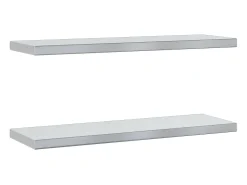 Prateleiras de parede 2 pcs 75x23,5x3cm aço inoxidável prateado PT435650