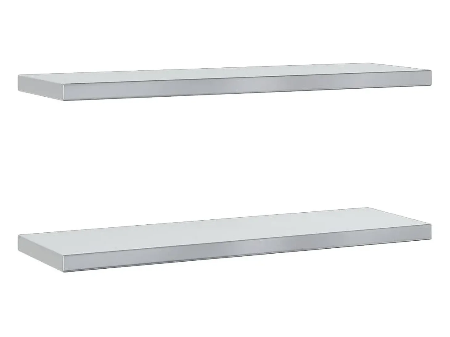 Prateleiras de parede 2 pcs 75x23,5x3cm aço inoxidável prateado PT435650