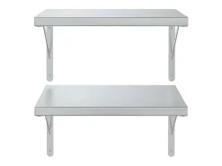 Prateleiras de parede 2 pcs 50x40 cm aço inoxidável prateado PT687770