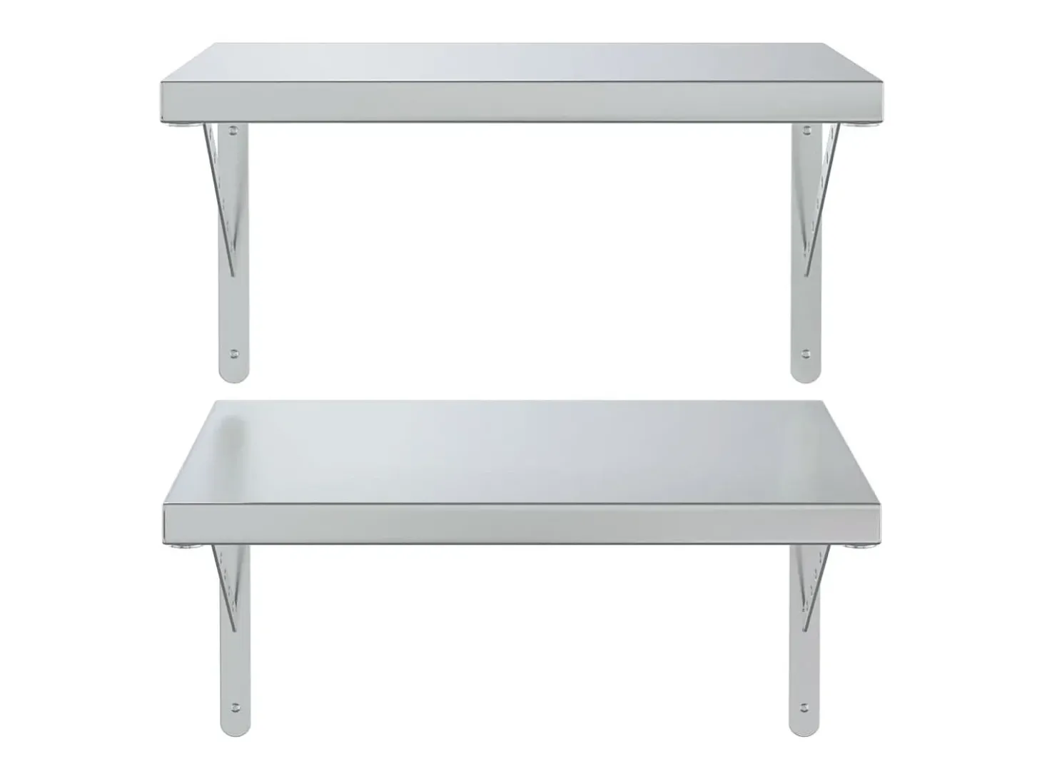 Prateleiras de parede 2 pcs 50x40 cm aço inoxidável prateado PT687770