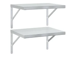 Prateleiras de parede 2 pcs 50x40 cm aço inoxidável prateado PT687770