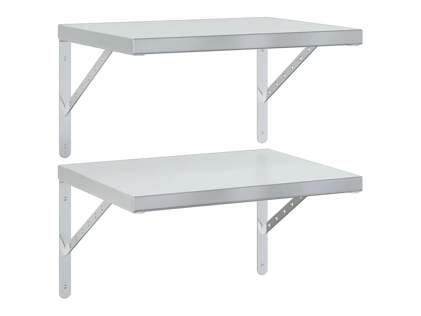 Prateleiras de parede 2 pcs 50x40 cm aço inoxidável prateado PT687770