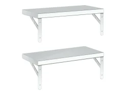 Prateleiras de parede 2 pcs 50x23,5 cm aço inoxidável prateado