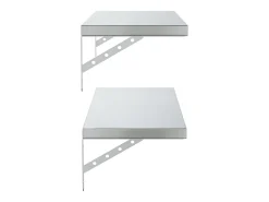 Prateleiras de parede 2 pcs 75x30 cm aço inoxidável prateado