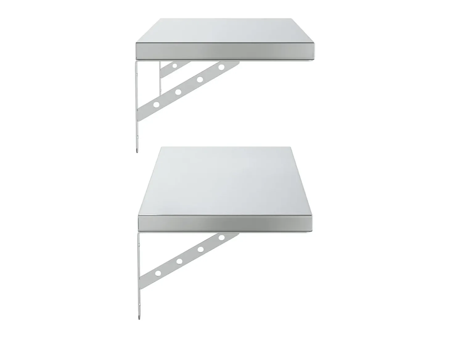 Prateleiras de parede 2 pcs 75x30 cm aço inoxidável prateado