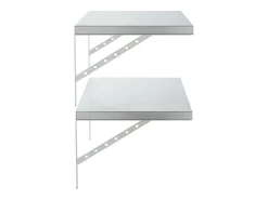 Prateleiras de parede 2 pcs 75x40 cm aço inoxidável prateado