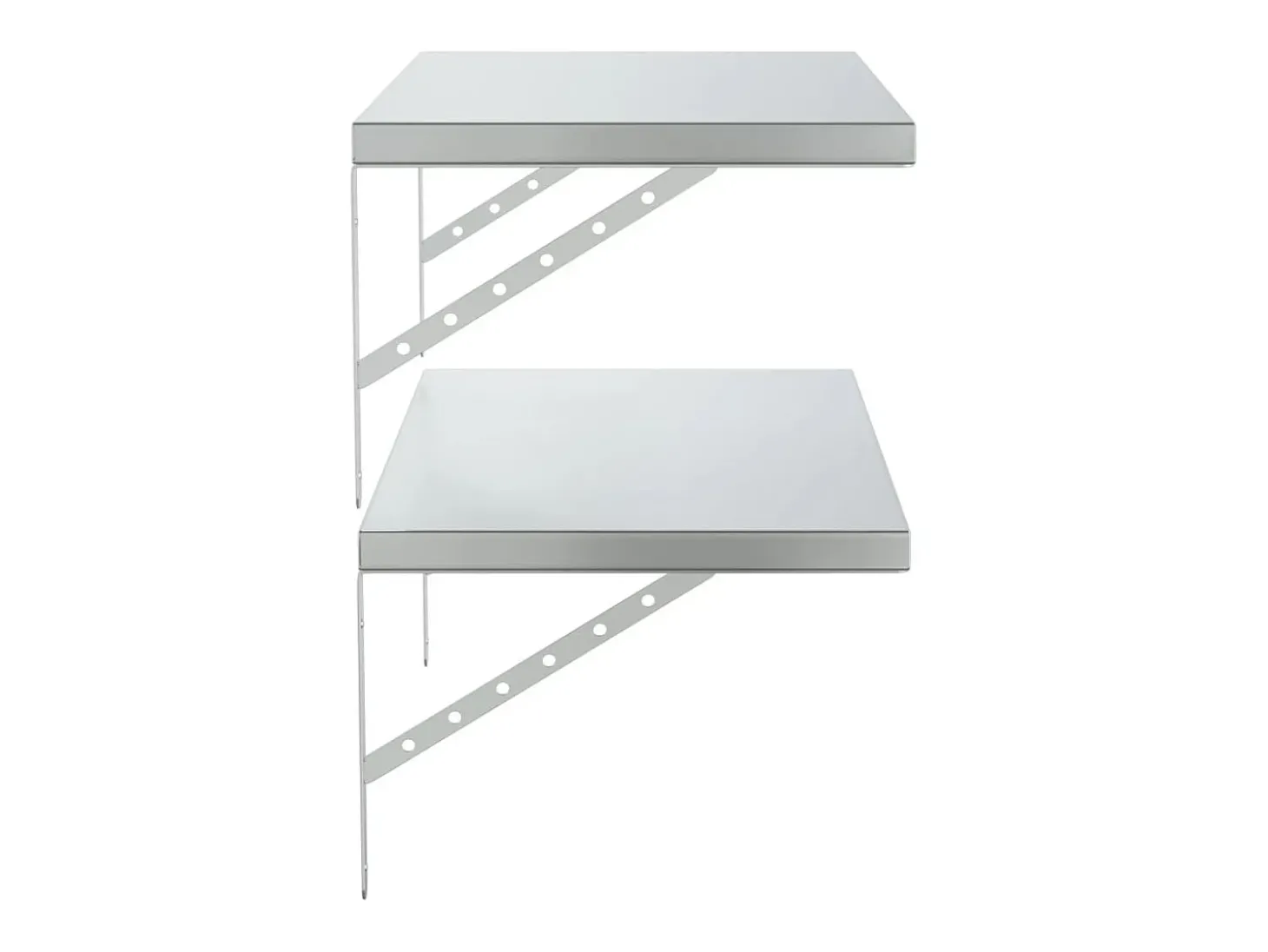 Prateleiras de parede 2 pcs 75x40 cm aço inoxidável prateado
