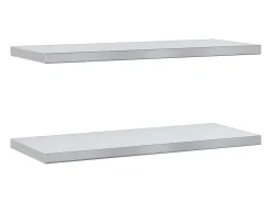 Prateleiras de parede 2 pcs 75x30x3 cm aço inoxidável prateado