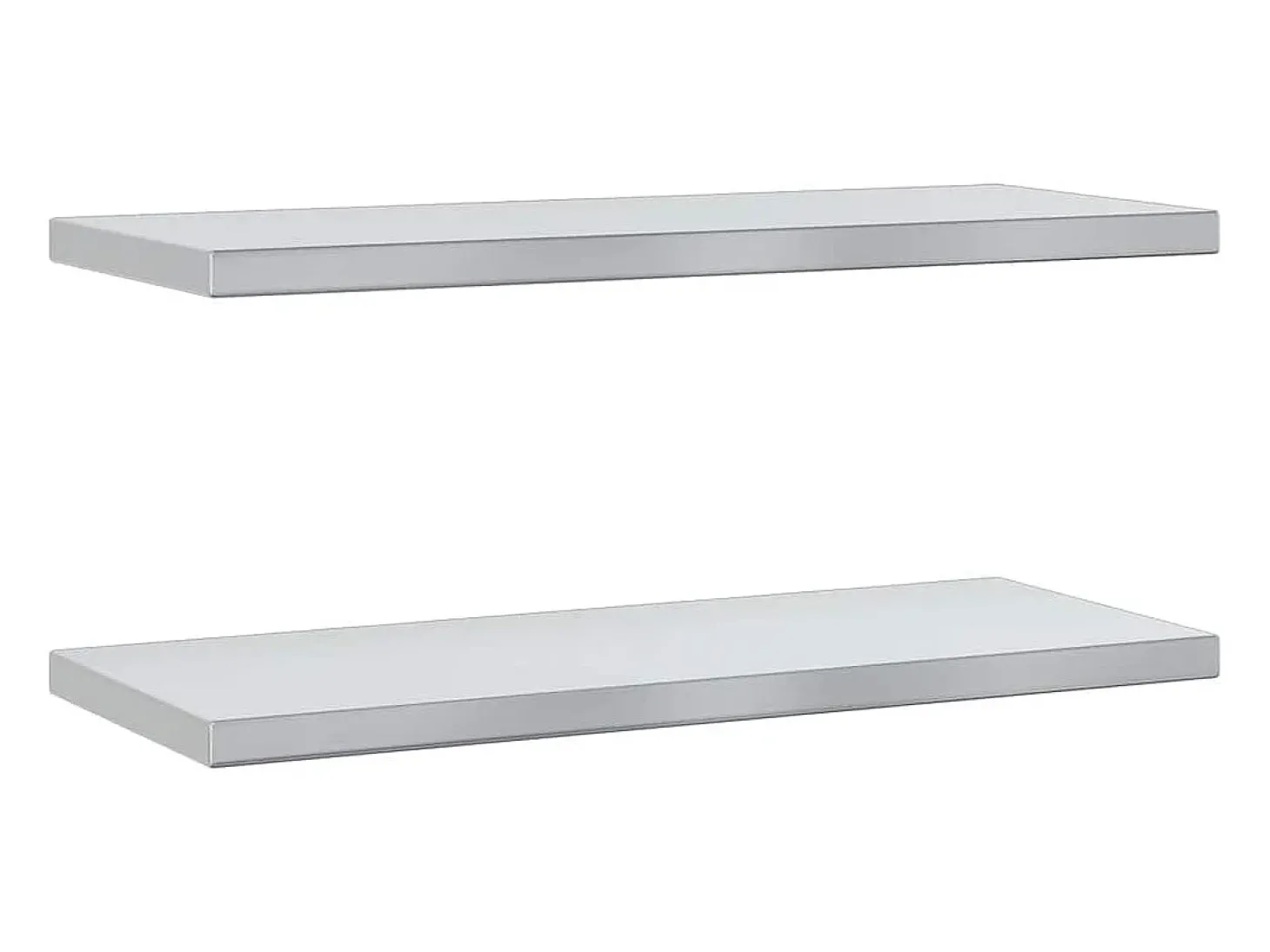 Prateleiras de parede 2 pcs 75x30x3 cm aço inoxidável prateado