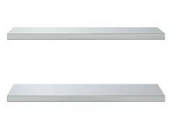 Prateleiras de parede 2 pcs 75x30x3 cm aço inoxidável prateado