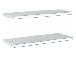 Prateleiras de parede 2 pcs 75x30x3 cm aço inoxidável prateado
