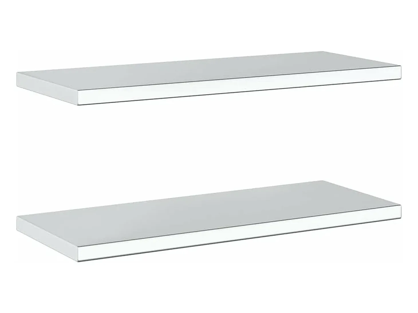 Prateleiras de parede 2 pcs 75x30x3 cm aço inoxidável prateado