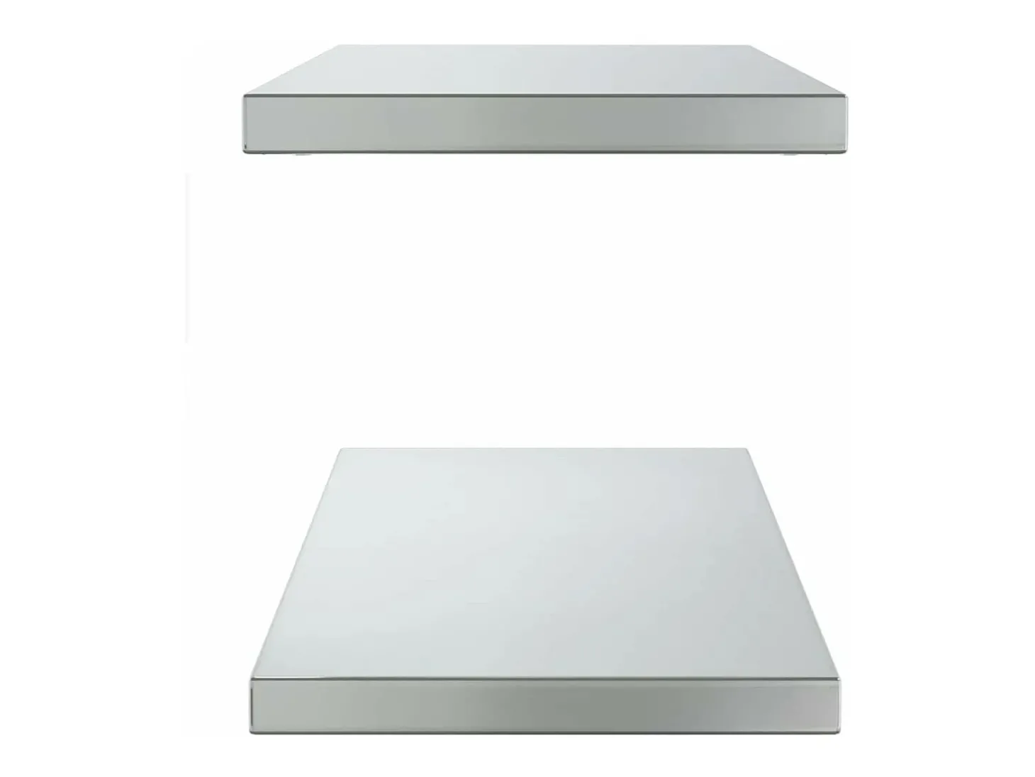 Prateleiras de parede 2 pcs 75x30x3 cm aço inoxidável prateado