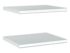 Prateleiras de parede 2 pcs 50x40x3 cm aço inoxidável prateado