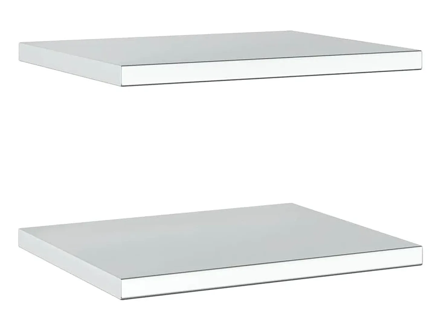 Prateleiras de parede 2 pcs 50x40x3 cm aço inoxidável prateado
