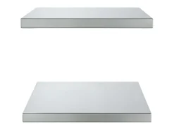 Prateleiras de parede 2 pcs 50x40x3 cm aço inoxidável prateado