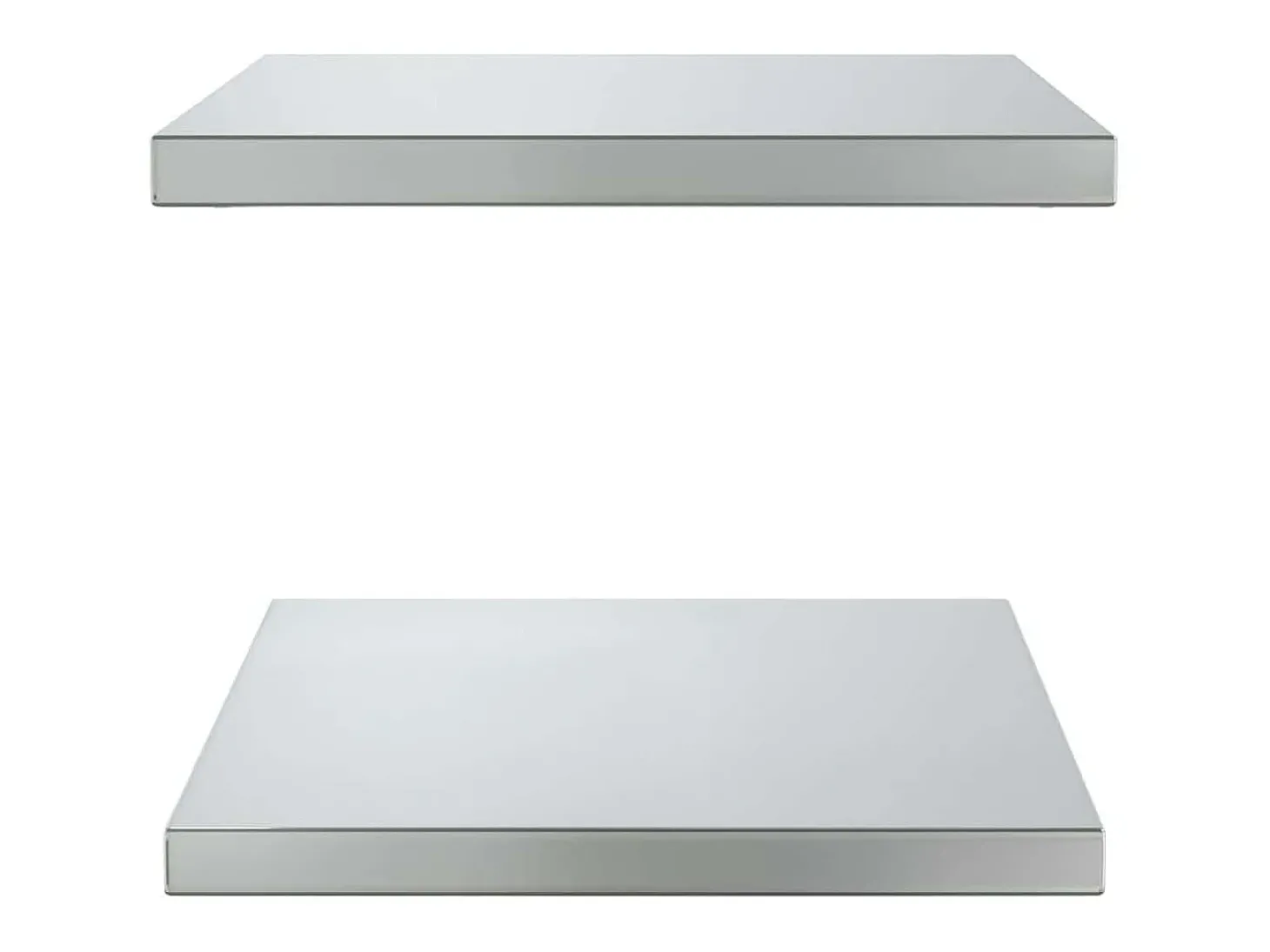 Prateleiras de parede 2 pcs 50x40x3 cm aço inoxidável prateado