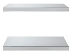 Prateleiras de parede 2 pcs 50x40x3 cm aço inoxidável prateado