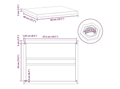 Prateleiras de parede 2 pcs 50x40x3 cm aço inoxidável prateado