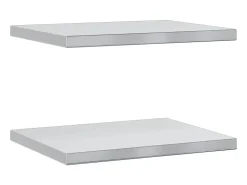 Prateleiras de parede 2 pcs 50x40x3 cm aço inoxidável prateado
