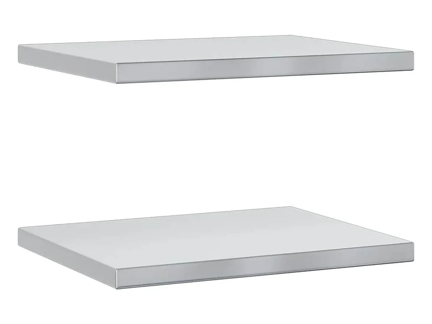 Prateleiras de parede 2 pcs 50x40x3 cm aço inoxidável prateado