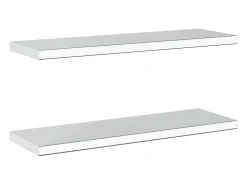 Prateleiras de parede 2 pcs 75x23,5x3cm aço inoxidável prateado