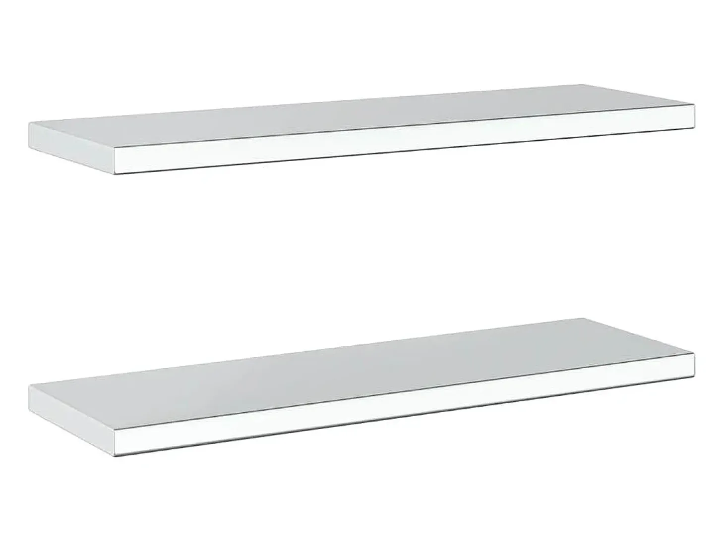Prateleiras de parede 2 pcs 75x23,5x3cm aço inoxidável prateado