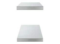 Prateleiras de parede 2 pcs 75x23,5x3cm aço inoxidável prateado