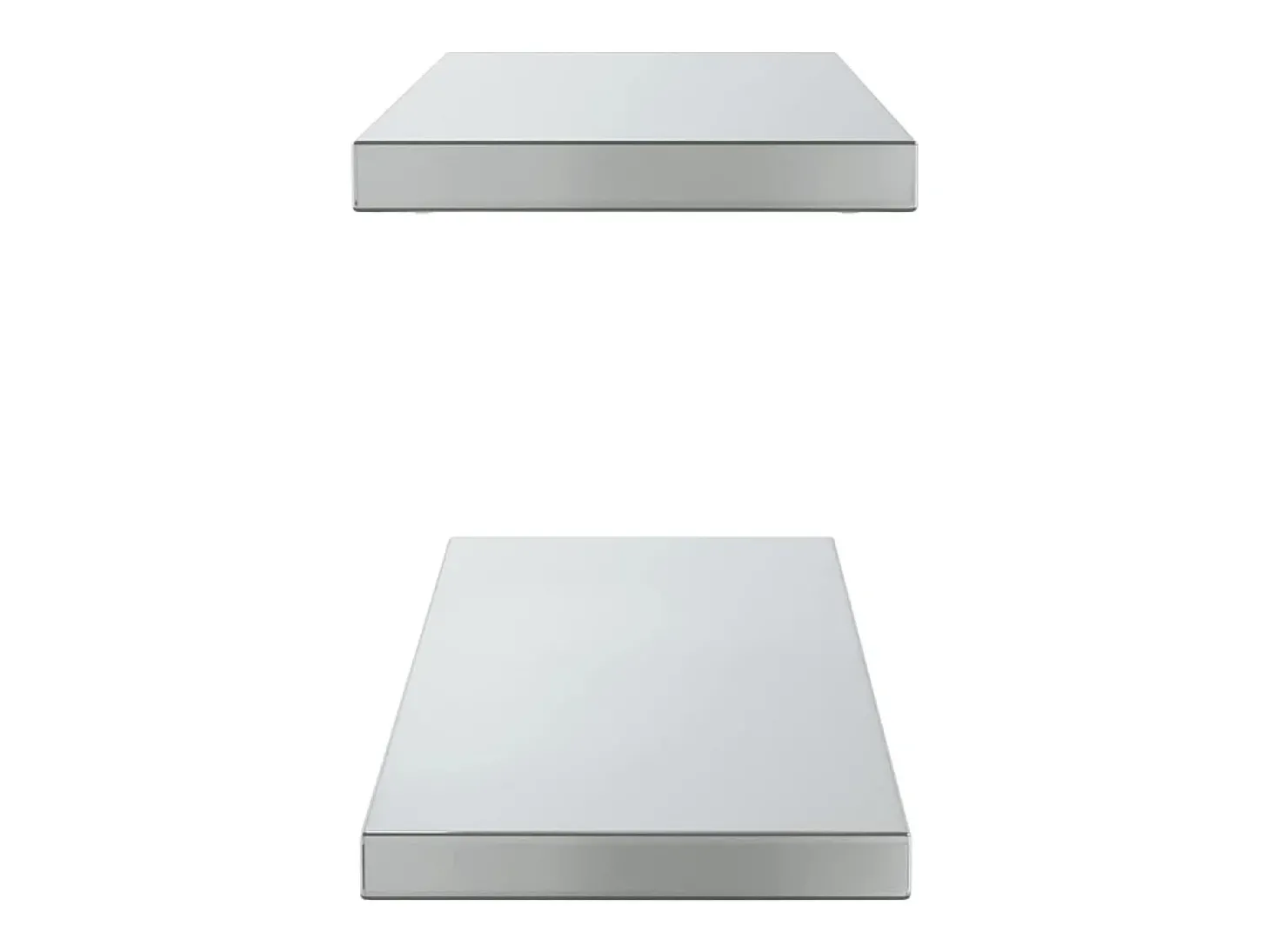 Prateleiras de parede 2 pcs 75x23,5x3cm aço inoxidável prateado