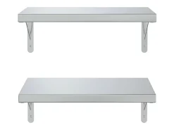 Prateleiras de parede 2 pcs 50x30 cm aço inoxidável prateado PT369568