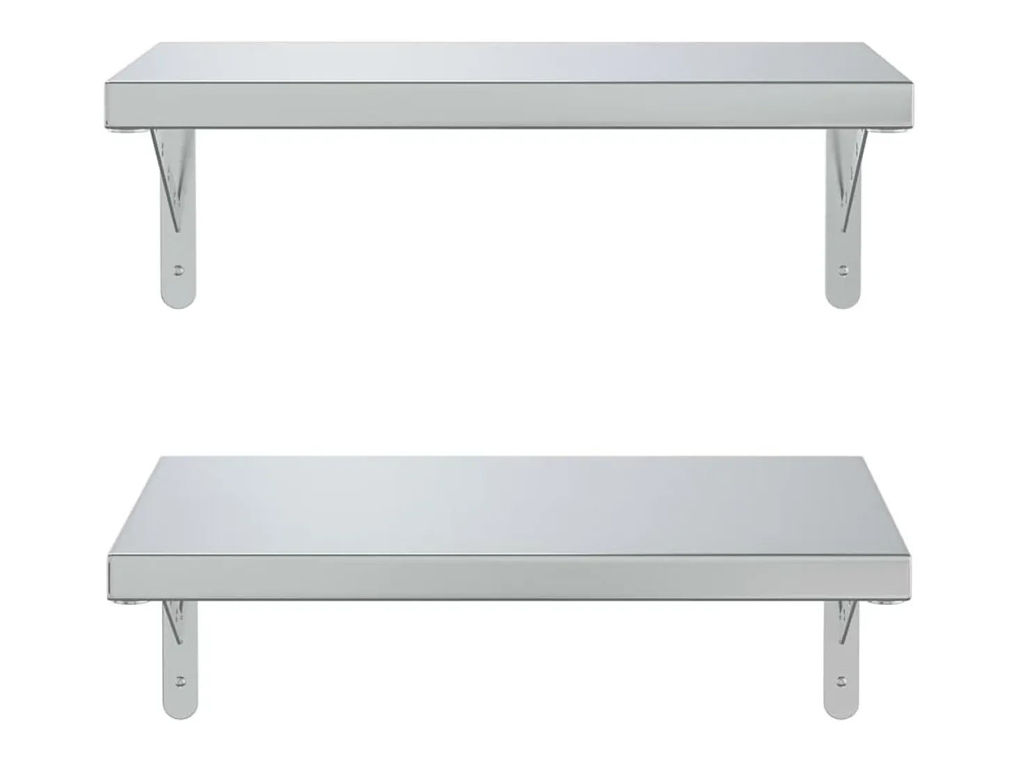Prateleiras de parede 2 pcs 50x30 cm aço inoxidável prateado PT369568