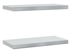 Prateleiras de parede 2 pcs 50x23,5x3cm aço inoxidável prateado PT232737